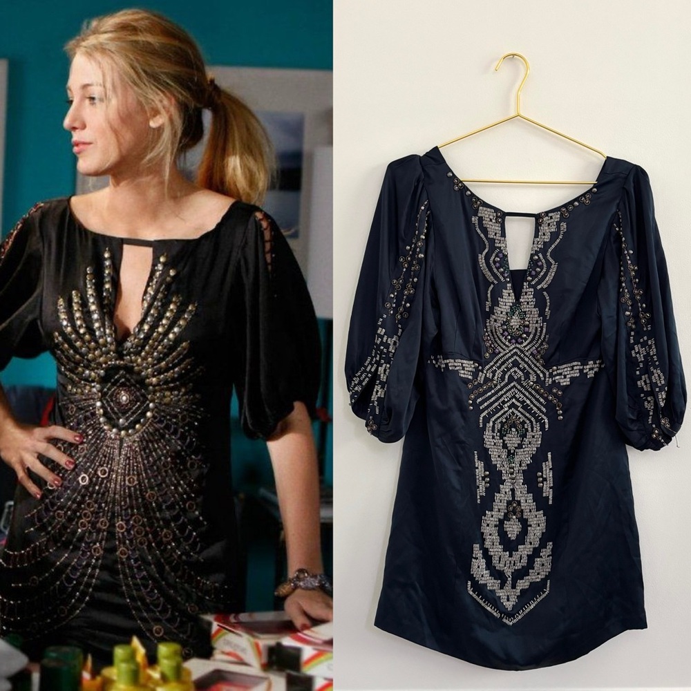 Nanette Lepore Dress Silk Embellished Women’s Sz 6 Serena Van Der Woodson Alt
